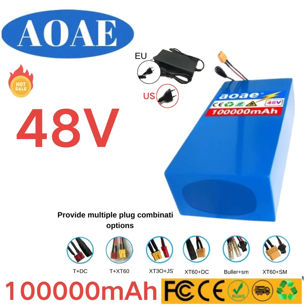 

New100% Original 48V 100ah 13s6p Lithium Battery Pack 48v 100000mAh 2000W Citycoco Motorized Scooter Batteries Built in 50A BMS