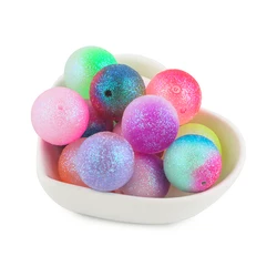 10-30Pcs/lot 16mm 18mm 20mm Resin Ball Round Acrylic Beads Glitter Fashion For Jewelry Making DIY Handmade Bracelets Accessories