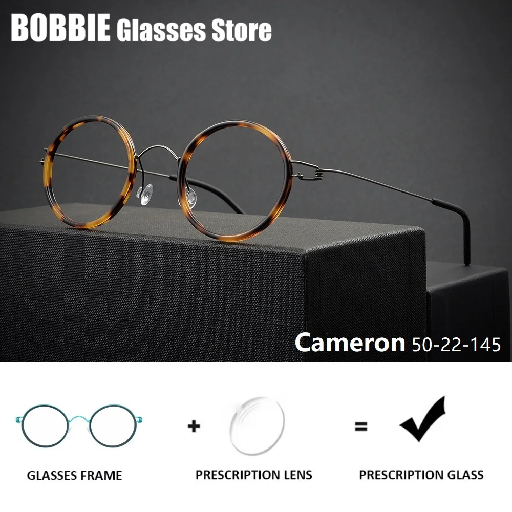 

Титановые прогрессивные очки по рецепту, мужские круглые фотохромные очки с защитой от синего света, оптические очки для близорукости, датский стиль