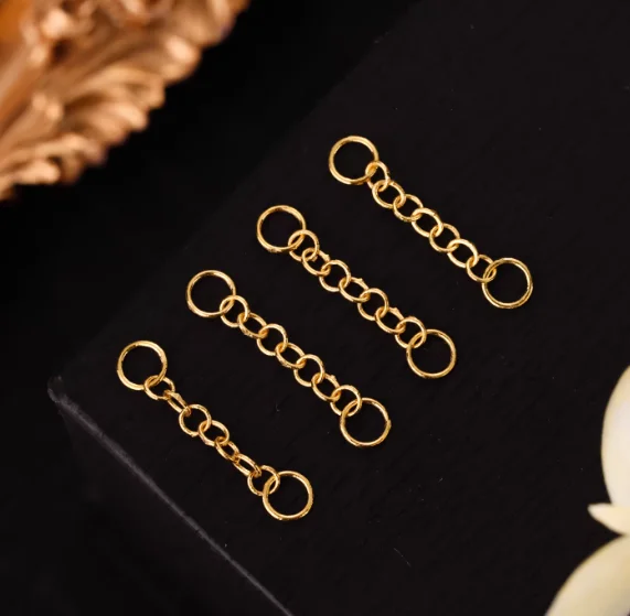 18k gold extension chains for necklaces and bracelets gold jewelry accessories  13.5cm