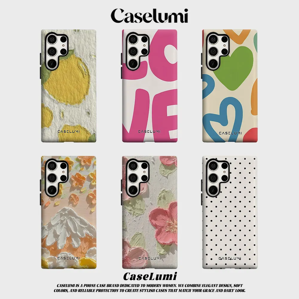 Cream Lemon Cute For Samsung Galaxy Phone Case S23 S20 S25 FE S24 Plus S26 Ultra 2-IN-1 Shockproof Bumper Hard PC