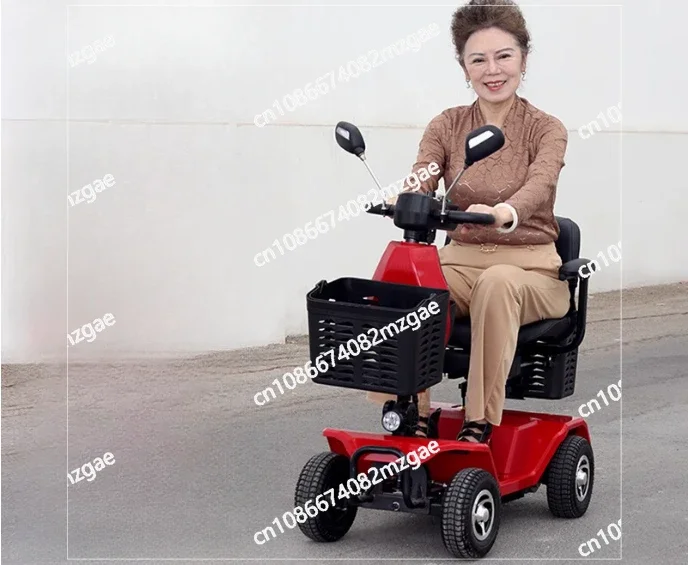 Tashiniu Elderly Scooter Four-wheeler Folding Help for The Disabled Household Elderly Electric Scooter