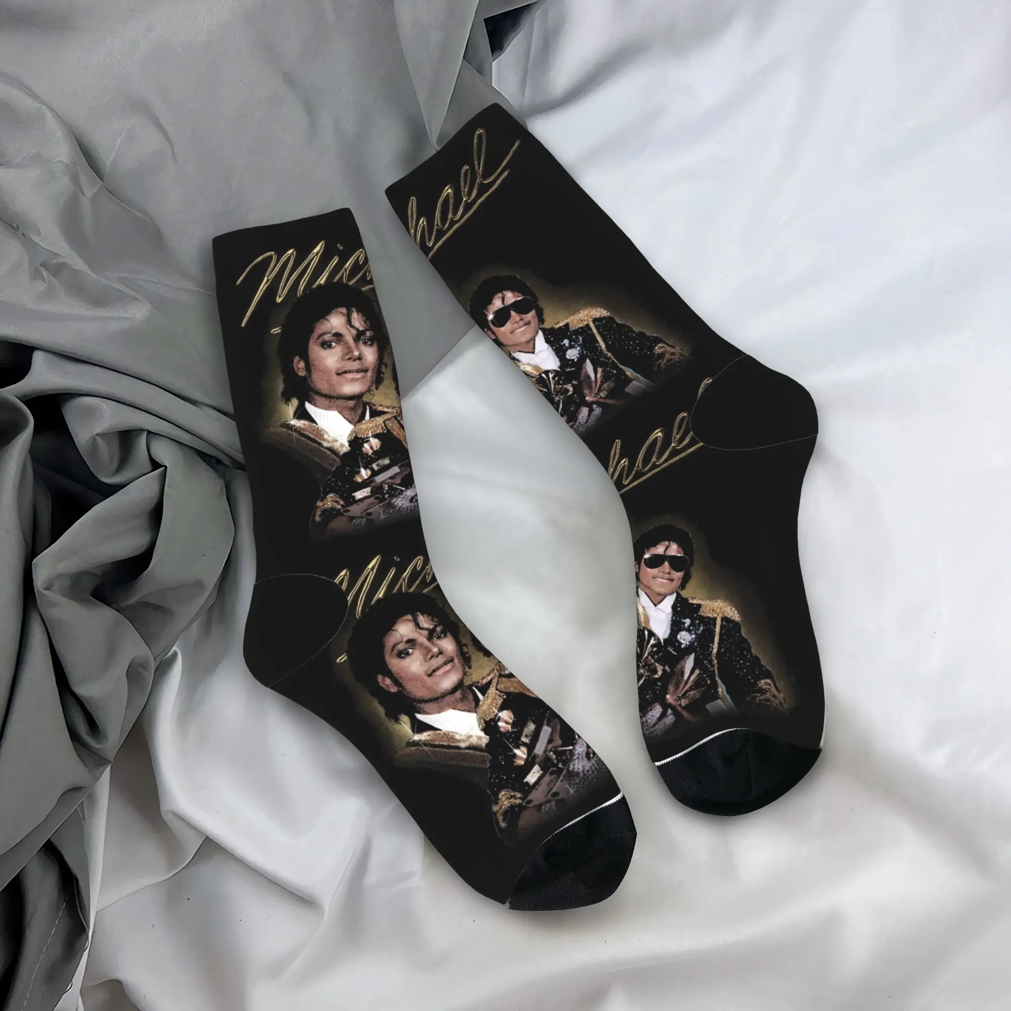 Fashion Men's Socks Harajuku Michaels Jacksons Sock Polyester  Skateboard Women Socks Spring Summer Autumn Winter