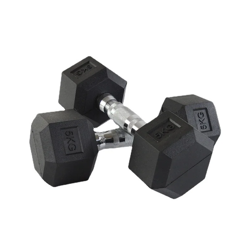 Home Gym Commercial Fitness Center Cast Iron Hexagonal Rubber Coated Dumbbells Full Set Gym Workout Fitness Equipmentpromote sal