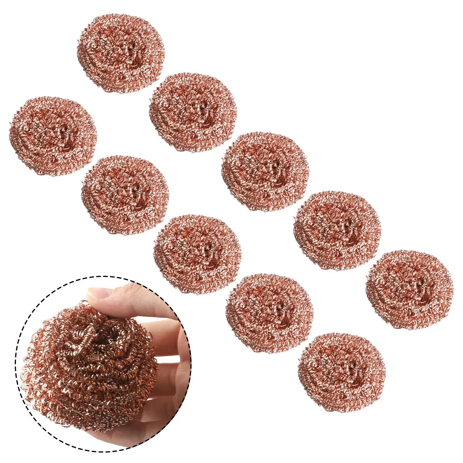 Cleaning Fast Copper Wire Ball Cooper Coated Scourers Copper Steel Ball Copper Wire Cleaning Ball Remove Quickly