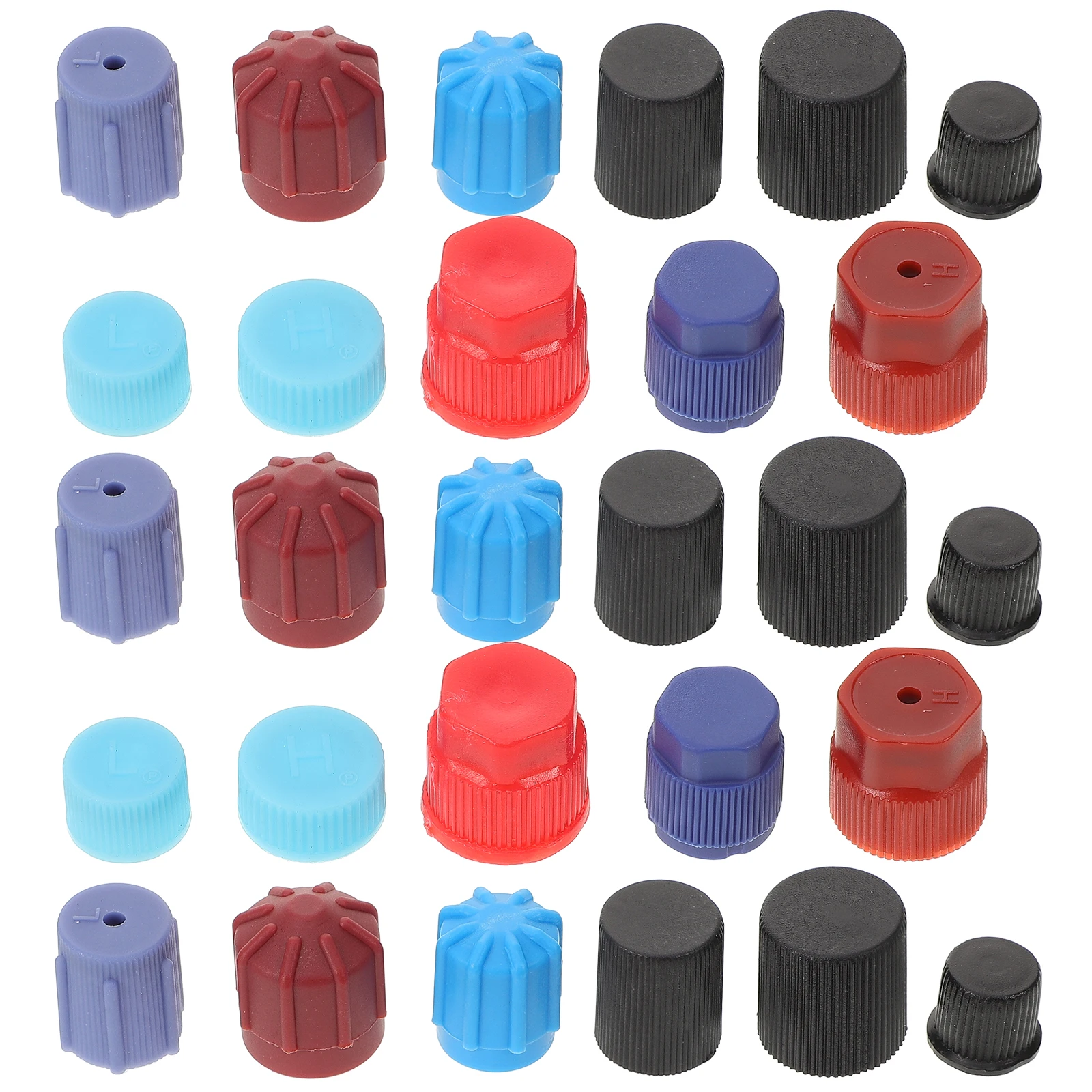 

77pcs Combination Air Conditioner Car Air Conditioner Valve Cap Core Cap Car A/c Protective Caps Valve Core Caps Kit Port
