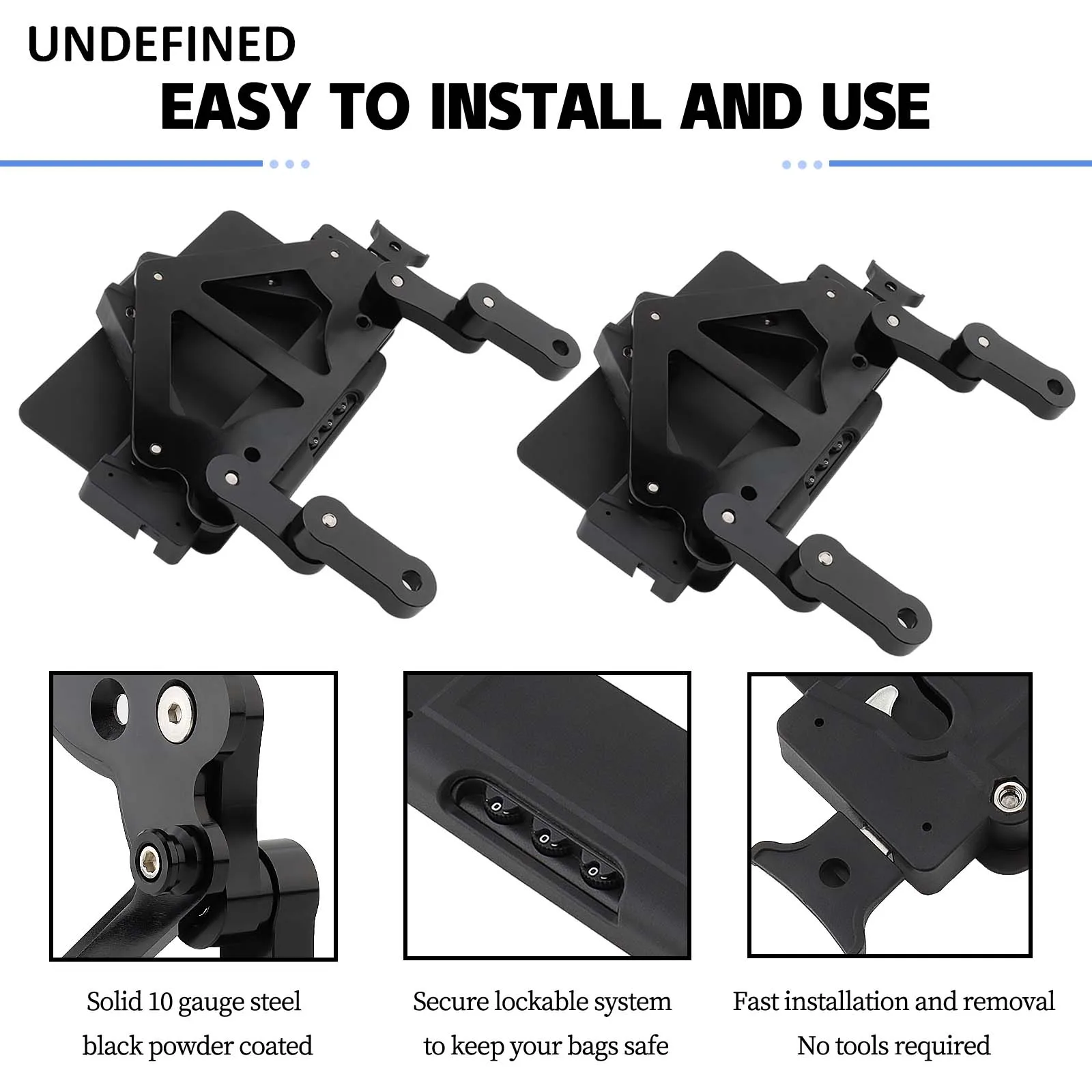 For Harley Suzuki Yamaha Universal Motorcycle Side Box Saddlebag Quick Release Detach Support Bracket Lockable Mounting System