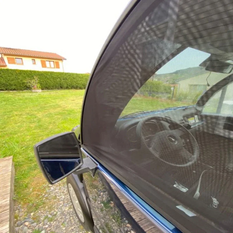 

2 шт., солнцезащитный козырек на окно автомобиля, защита от комаров, УФ-лучей, боковая занавеска на молнии, дышащая сетка для конфиденциальности, универсальная для передних и задних окон