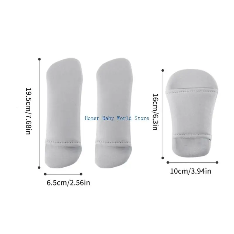 B2QD طقم مكون من 3 قطع من وسادات الكتف لمقعد السيارة وواقي المنشعب لعربات الأطفال وملحقات وسائد أمان الأطفال #6