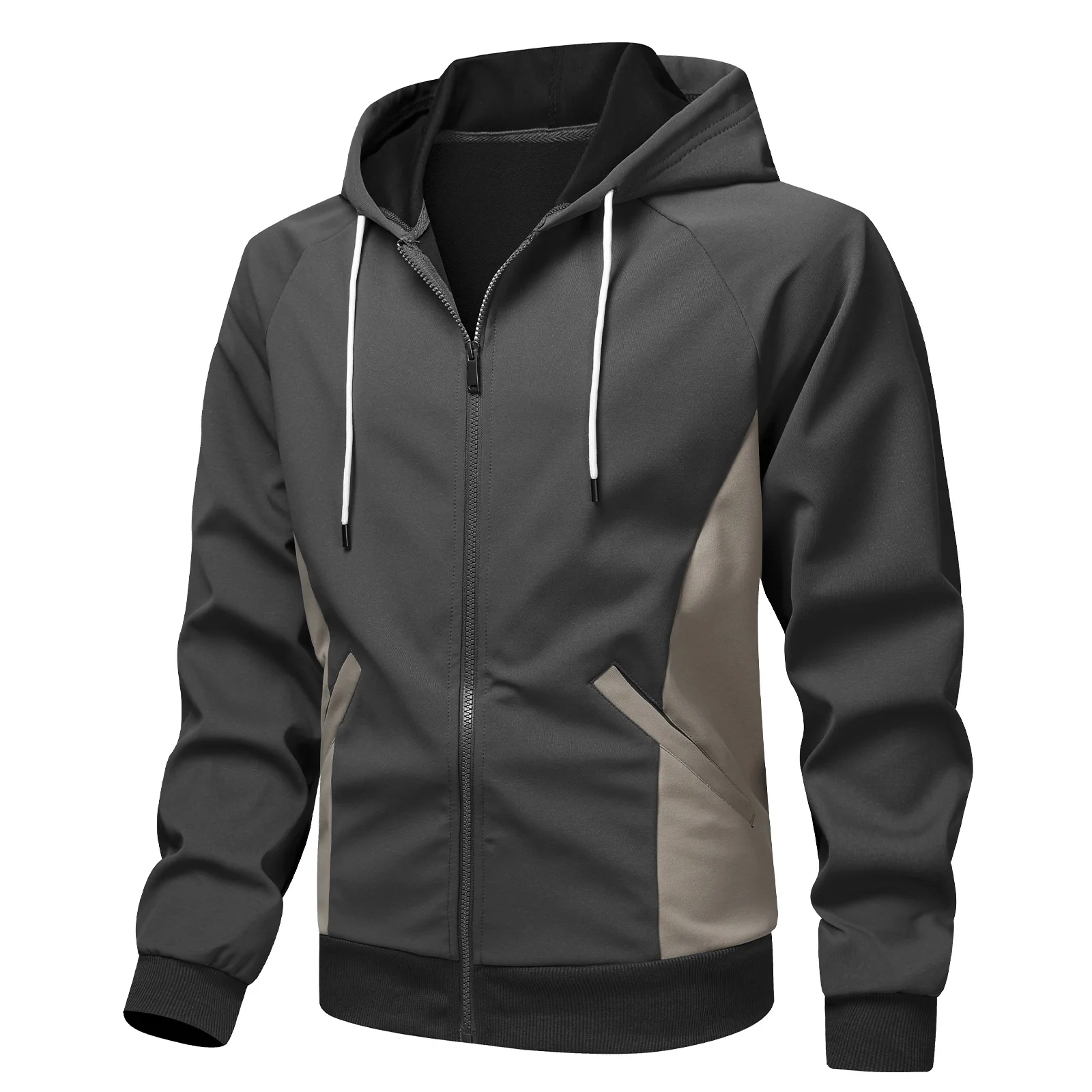 Hoodie Lengan Panjang Tebal Longgar Pria Kardigan Berkerudung Kasual Jaket Musim Gugur Musim Dingin Tahan Angin Hangat Nyaman Streetwear