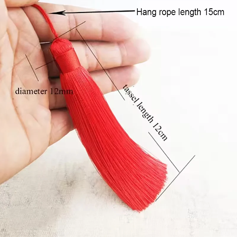 1/2/5/10Pcs 12cm Polyester Silk Tassel With Hanging Ring Rope Fringe Trim DIY Sewing Accessories Home Curtain Pendant Decoration