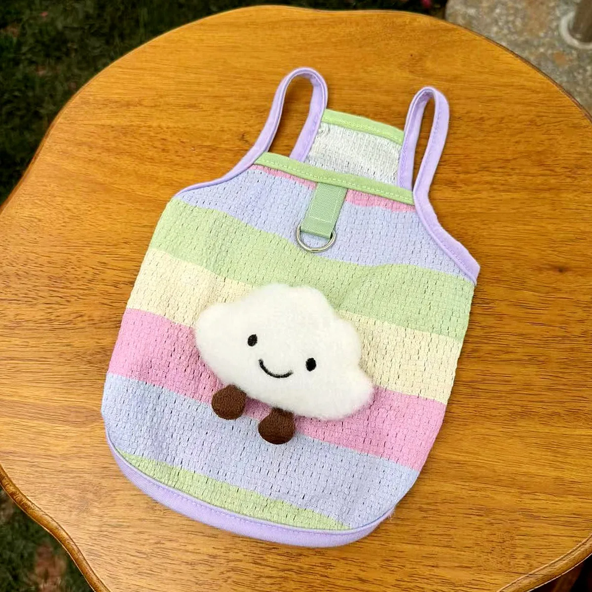

Dog Clothes Rainbow Clouds Pet Sling Spring and Summer Thin Teddy Vest Pet Small Dogs Breathable T-shirt Pet Supplies