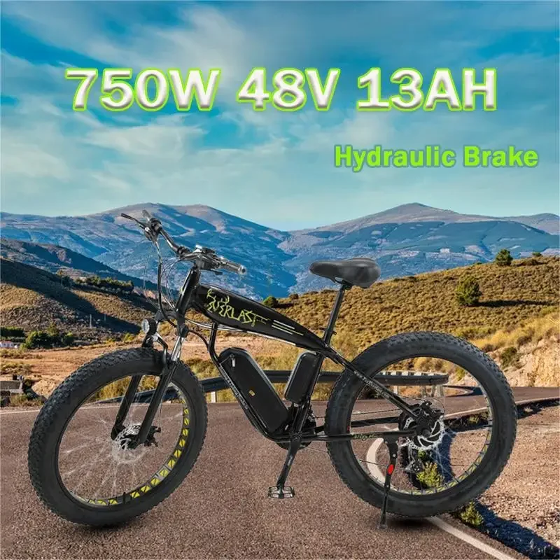 Bicicletta elettrica AKEZ 750W 48V 13AH Batteria motore 35KM/H Città Adulto Montagna Neve E-Bike Pneumatico da 26 pollici Bici elettrica fuoristrada