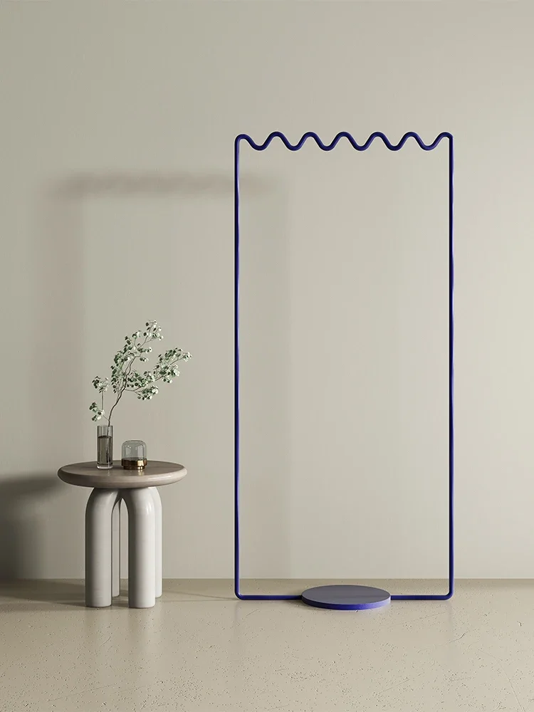 High Quality Online Celebrity Bedroom Floor-to-ceiling Clothes Rack Coat Rack Klein Blue Wavy Clothes Rack Luxury.