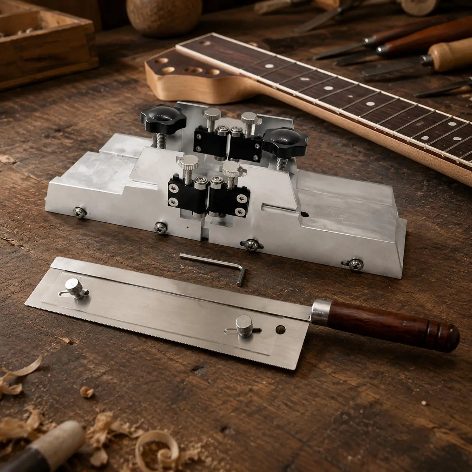 Fret Slotting Saw with Guide Fixture Hex Key Included Professional Luthier Guitar Fret Tools for Fingerboard Work