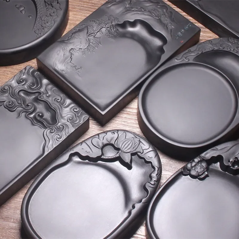 Inkstone National Intangible Cultural Heritage Classic Laokeng She Inkstone Natural Rough Stone Grinding Ink Four Treasures