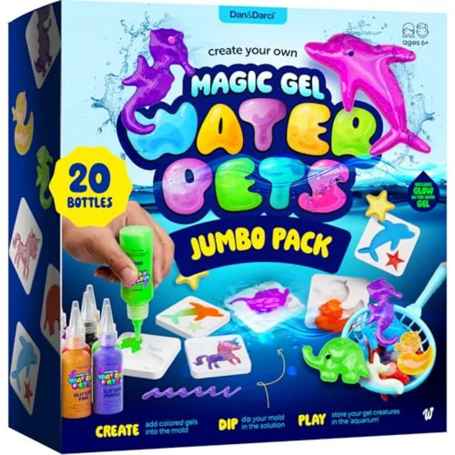 

Набор DanDarci Jumbo Aqua Fairy Water Gel Kit для создания мягких игрушек своими руками, водных питомцев, волшебных игрушек-эльфов — веселые и творческие подарки