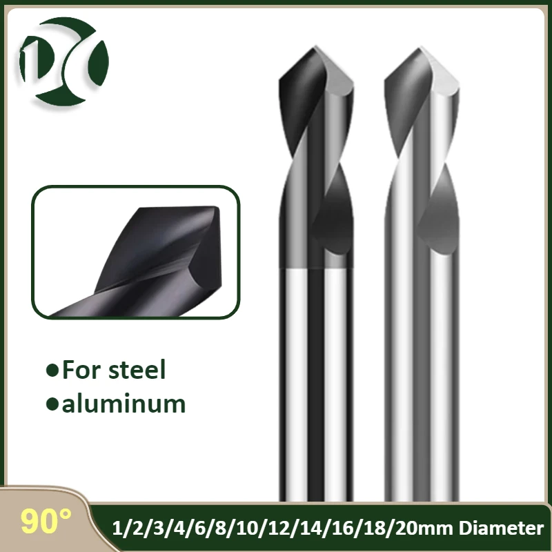 

Фреза концевая центровочная 90 градусов из карбида вольфрама, 1-20 мм, для фаски и центровки, для нержавеющей стали и алюминия