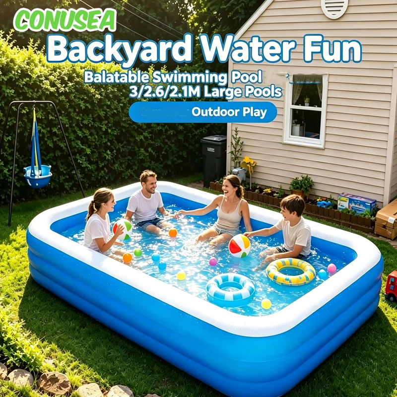 Big Outdoor Swimming Pool Garden 3/2/2.6M Outdoor Large Family Inflatable Pools Above Ground Water Party Games Toy for Adults
