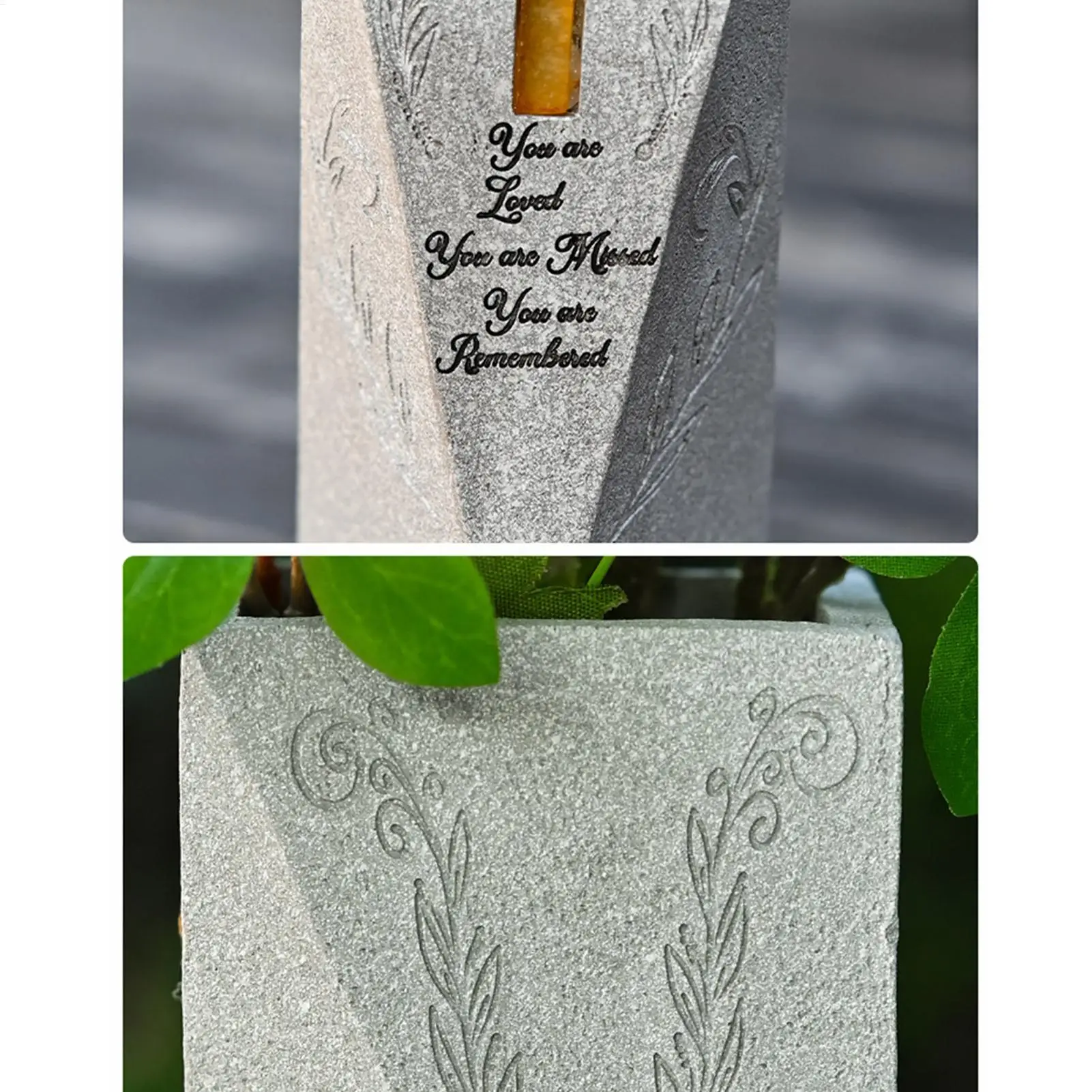 Cemetery Vases For Grave Resin Decoration Waterproof With LED Cross Light Cemetery Flower Holder For Lawn Garden Courtyard