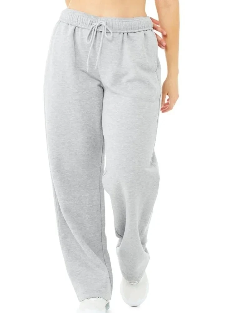 Elastic Black Trousers Joggers Women Sports Cotton Jogging Gray Straight Leg Sweatpants Casual Drawstring Women's Classic Pants view 4