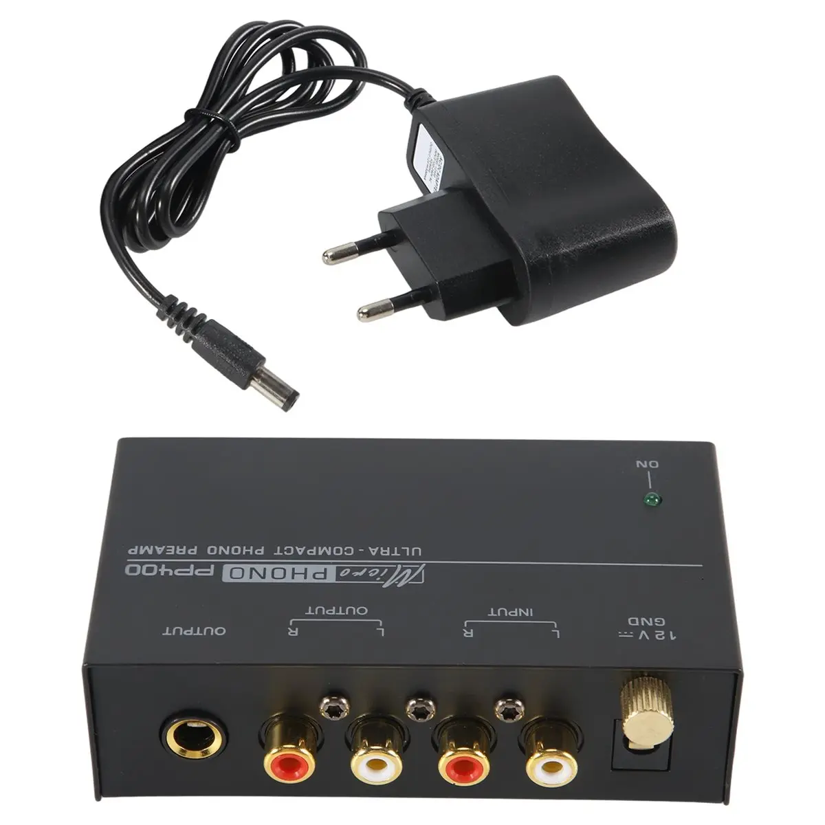 (BOFF) PP400 Ultra-Compact Phono Preamp Preamplifier with RCA Interface for Turntable Tube Amplifier Speakers EU Plug