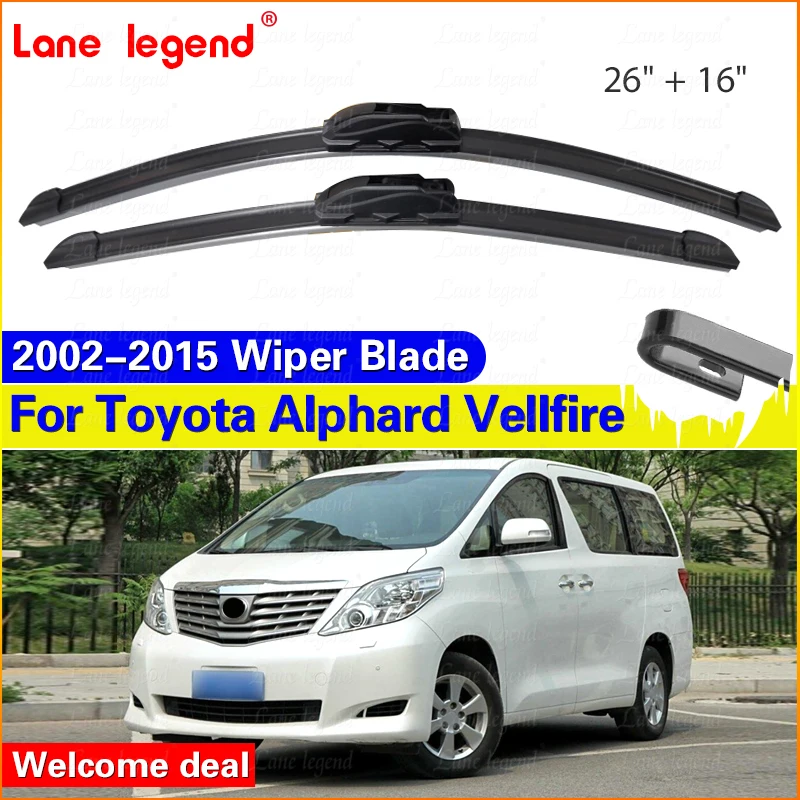 For Toyota Alphard Vellfire 10 20 2002-2015 AH10 AH20 Front Wiper Blades Windshield Windscreen Car Accessories 26