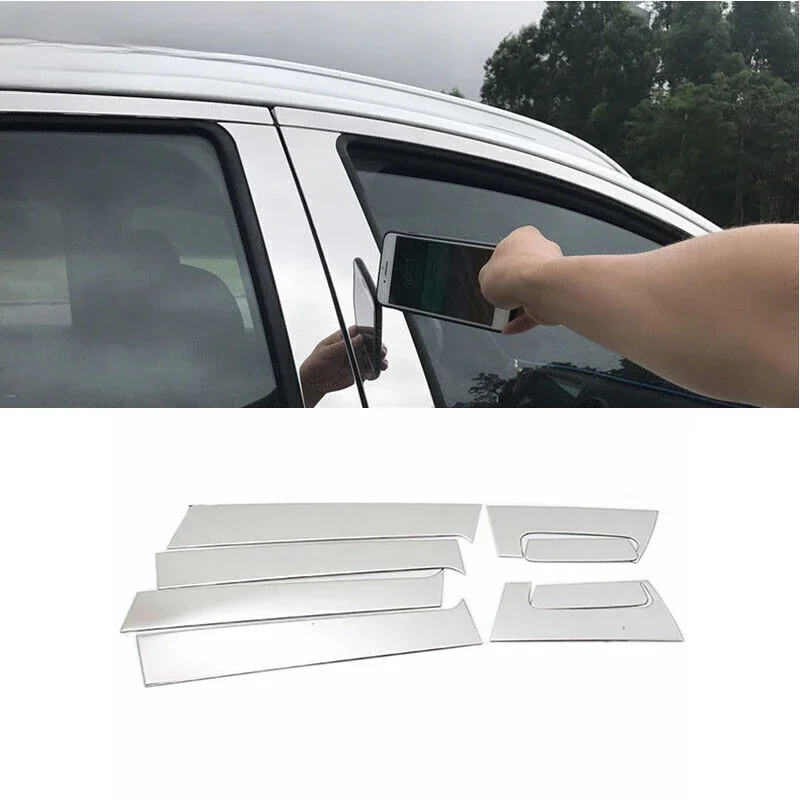 Chrome Door Pillar Post Cover for Honda HRV 2016 2017 2018 2019 2020 2021 2022 Car Stickers Window Decoration Accessories