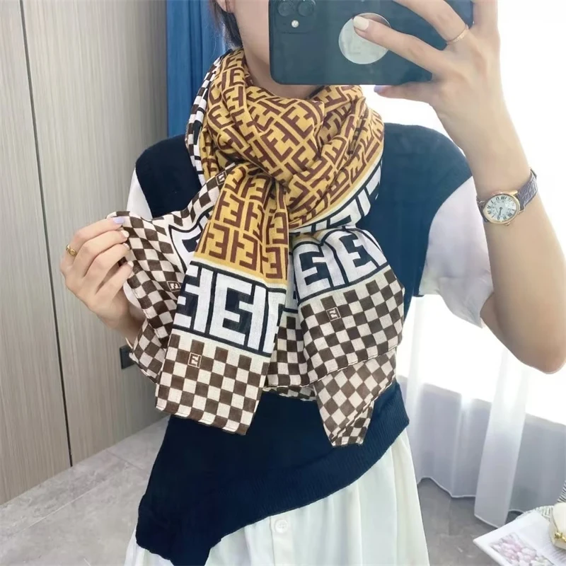 Marca de luxo lenço de algodão feminino xales e envoltórios primavera pashmina hijab bufanda foulard feminino bandana praia estolas