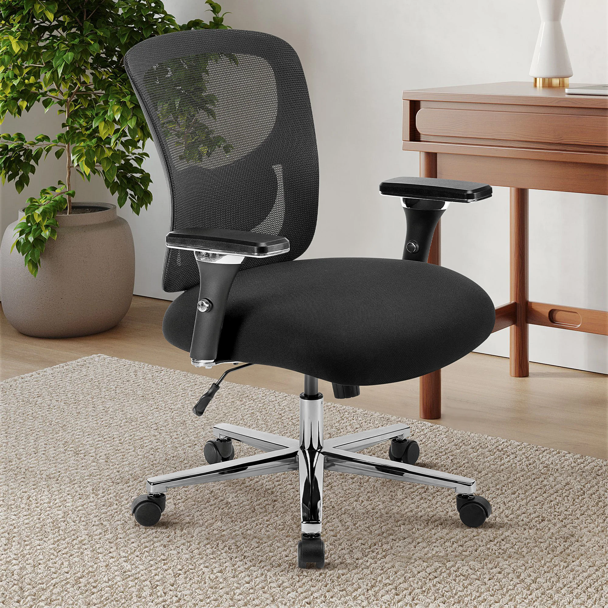 

Офисное кресло JHK 500lbs с сетчатой спинкой и поясничной поддержкой, эргономичное, регулируемое по высоте, с 4D-подлокотниками, для дома и игр