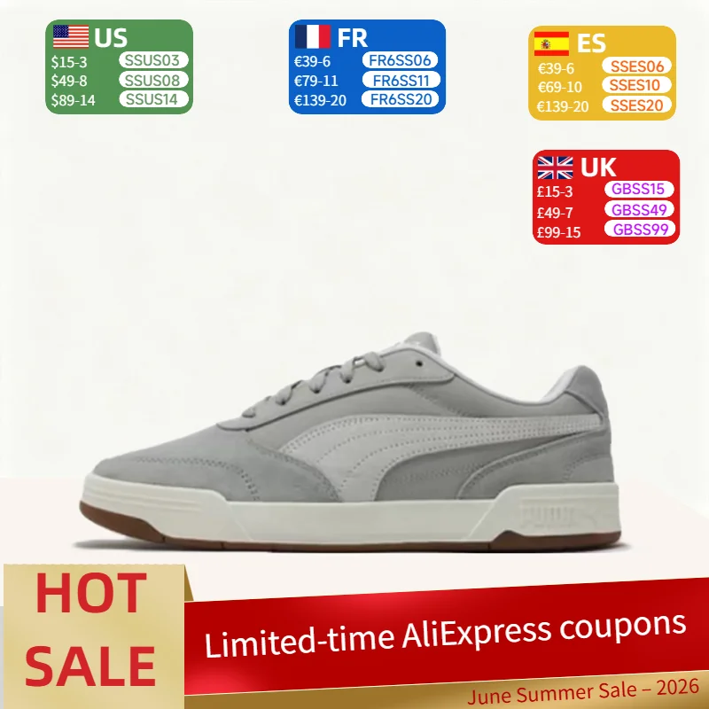

PUMA C-Skate Men's Low-Top Sneakers: Stylish, Lightweight, Breathable, Durable, and Shock-Absorbing in Gray and White 403145-02