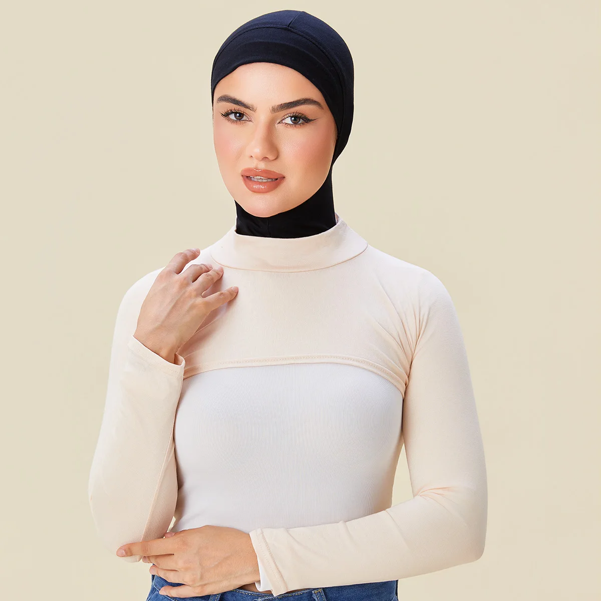 Maniche lunghe modali morbide musulmane Copribraccio elastico islamico Manica a spalla Donna Protezione solare Maniche lunghe per braccio Tinta unita Taglia libera