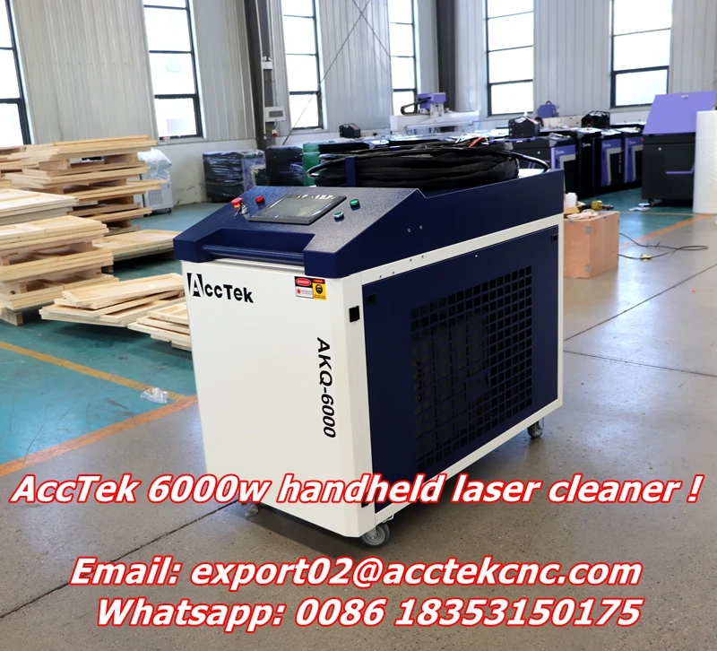 High Power 3000w 6000w MAX Laser Source Handheld Fiber Laser Rust Removal Machine Laser Cleaning Paint from Metal Wood Stone