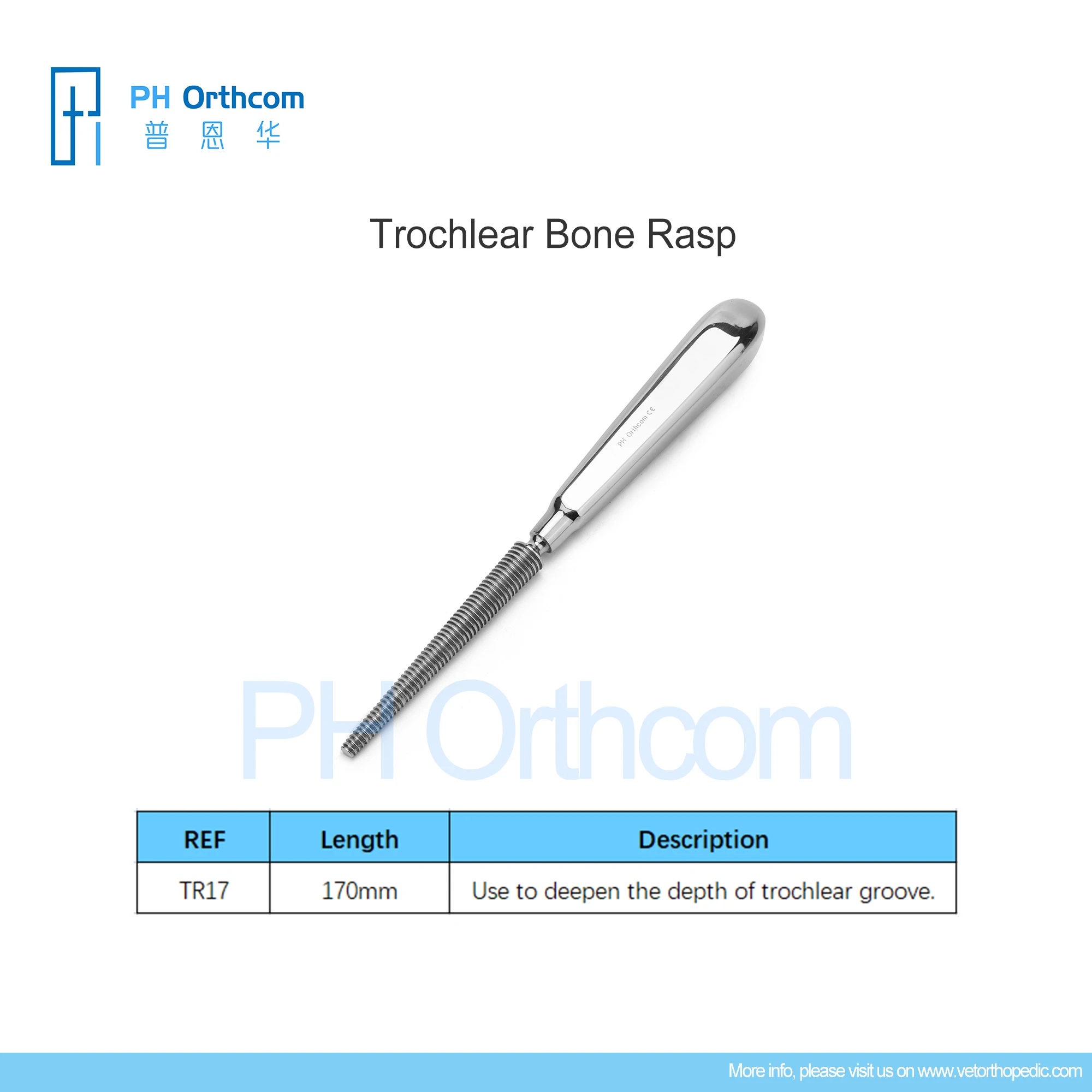 Stainless Steel Trochlear Rasp Small Animal Patellar Groove Operation Tool Veterinary Orthopedic Instrument Medical