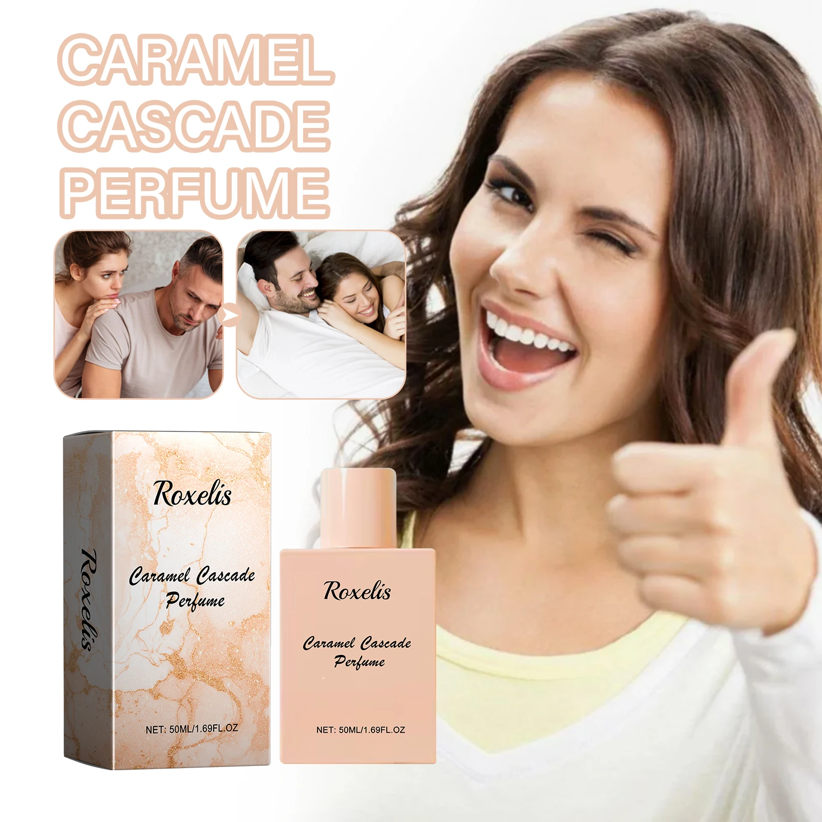 ROXELIS Caramel Cascade Perfume Winter Perfumes For Women Long Lasting Fragrance Emits Charm Suitable for Dating 1.69 OZ