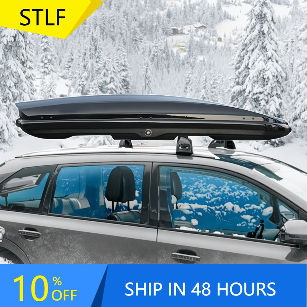 

STLFOEM ABS Roof Top Cargo Box with High Load Capacity Dual Side Opening Universal Fitment for Car Luggage Storage