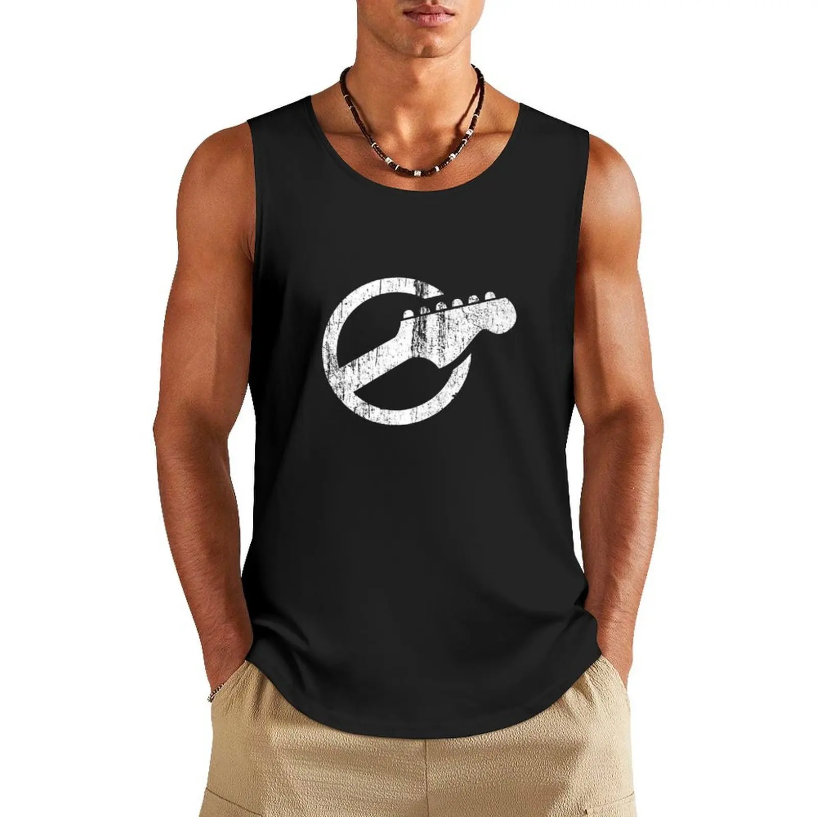 

Guitar Headstock T Shirt Tank Top training weight vest bodybuilding man Gym wear T-shirt man