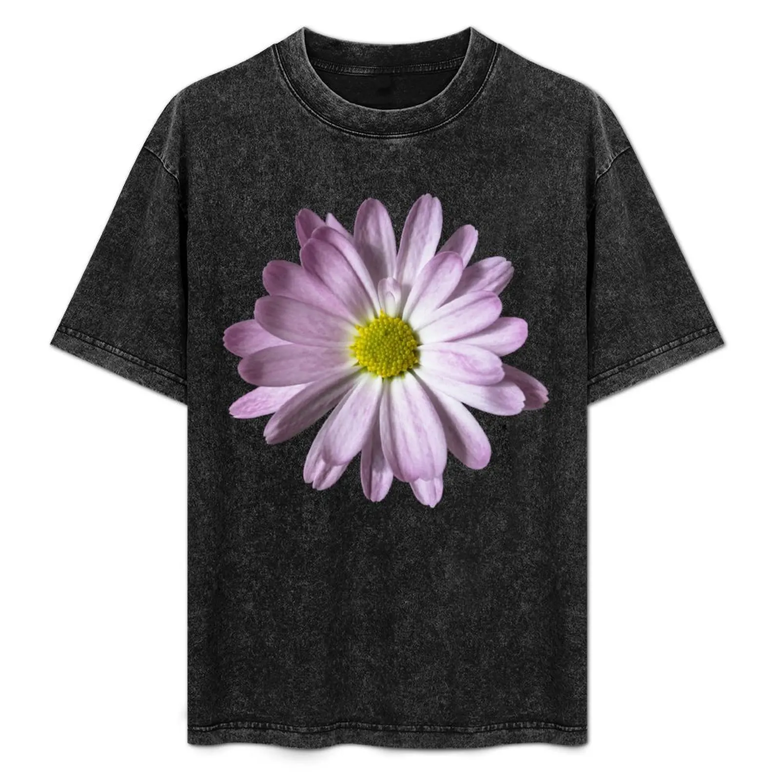 Purple & White Daisy T-Shirt Basic Casual Short Sleeve Cotton Shirt