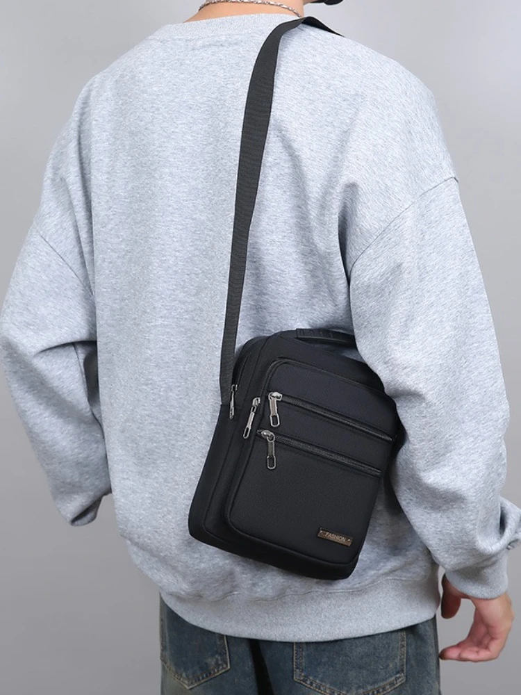 حقيبة كروس بسيطة وكبيرة السعة، حقيبة كتف واحدة من قماش أكسفورد للأعمال غير الرسمية، حقيبة كروس متعددة الطبقات مقاومة للماء #3