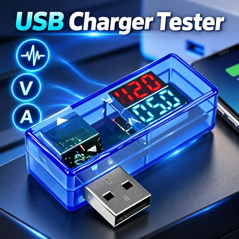 USB Charger Tester Digital Voltage Current Meter USB Power Monitor Display Multimeter Detector
