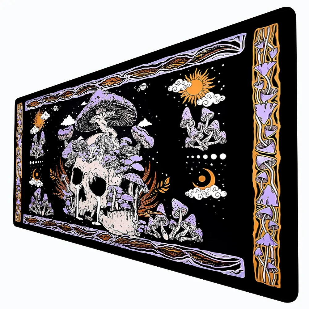 

Ukiyo-e череп иллюстрация коврик для мыши настольный коврик с прошитыми краями нескользящая резиновая основа аксессуары для ПК игровой коврик расширенный коврик