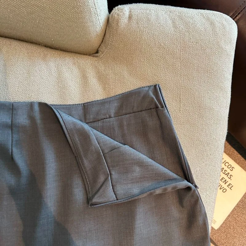 Koreanischer Schleifenrock mit hoher Taille, A-Linie, für Damen, Sommer 2026, Wickelrock mit Schlitz, Shorts, einfarbig, schlankmachender Anzug, Minirock – Detail 5