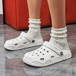 Comfortable slippers for women, light, non -slip, beach sandals, white eva, waterproof garden shoes, woman fashion, summer 10 Main Crocs Sales White - №6