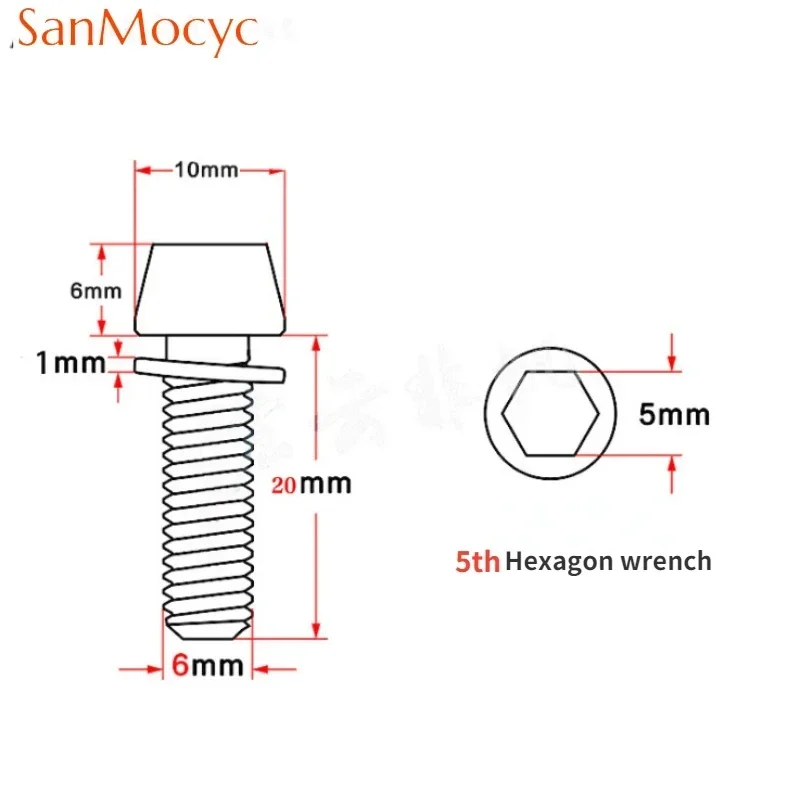 Stainless Steel M5/M6 MTB Bike Handlebar Stem Screws Hexagon Bolt Screws for Bicycle Handlebar Enhancement Bicycle Accessories