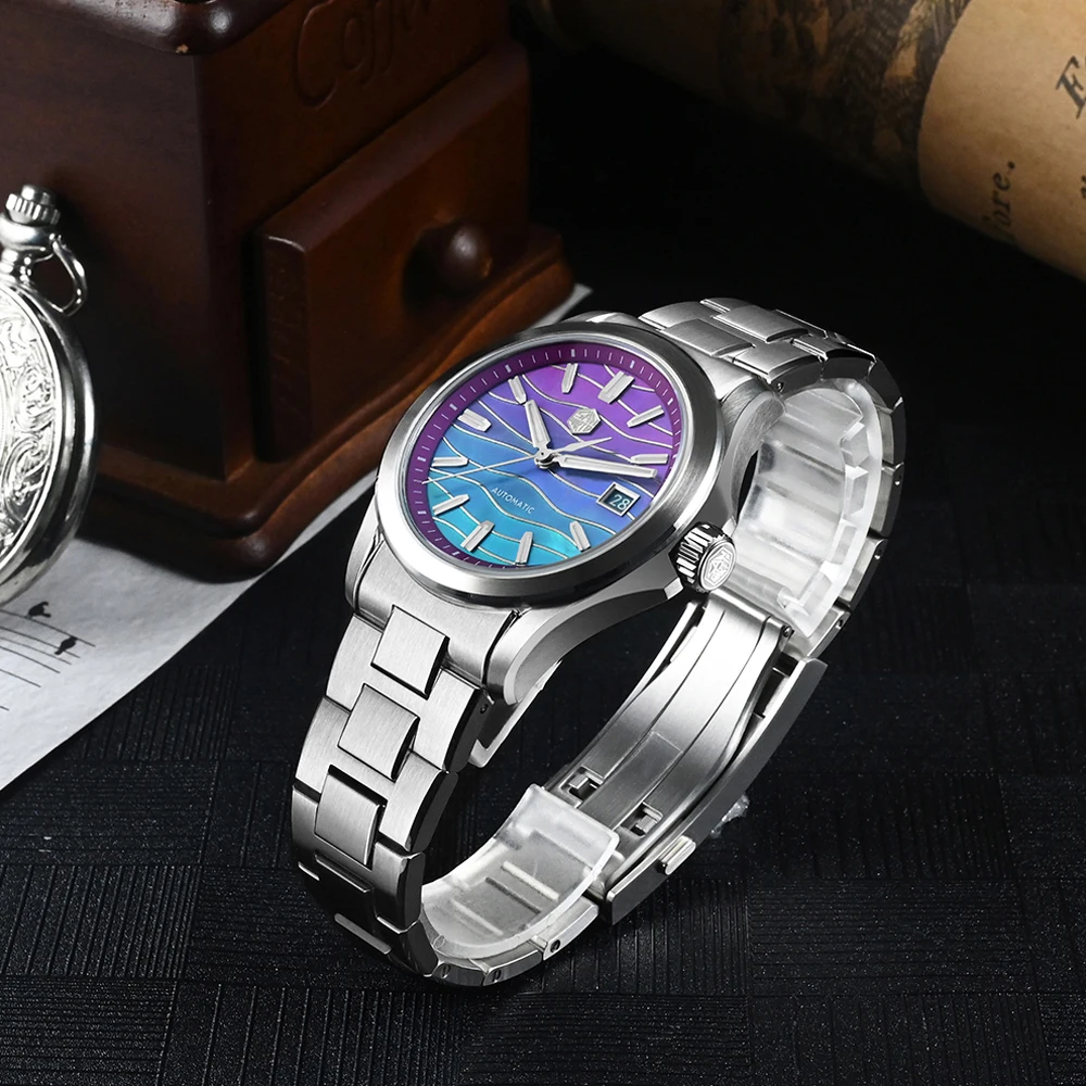 سان مارتن 39 مللي متر ساعة رجالية فاخرة ميوتا 9015 ساعات آلية أوتوماتيكية الربط ممسحة الهاتفي 100 متر مقاوم للماء زوجين الهدايا SN0150