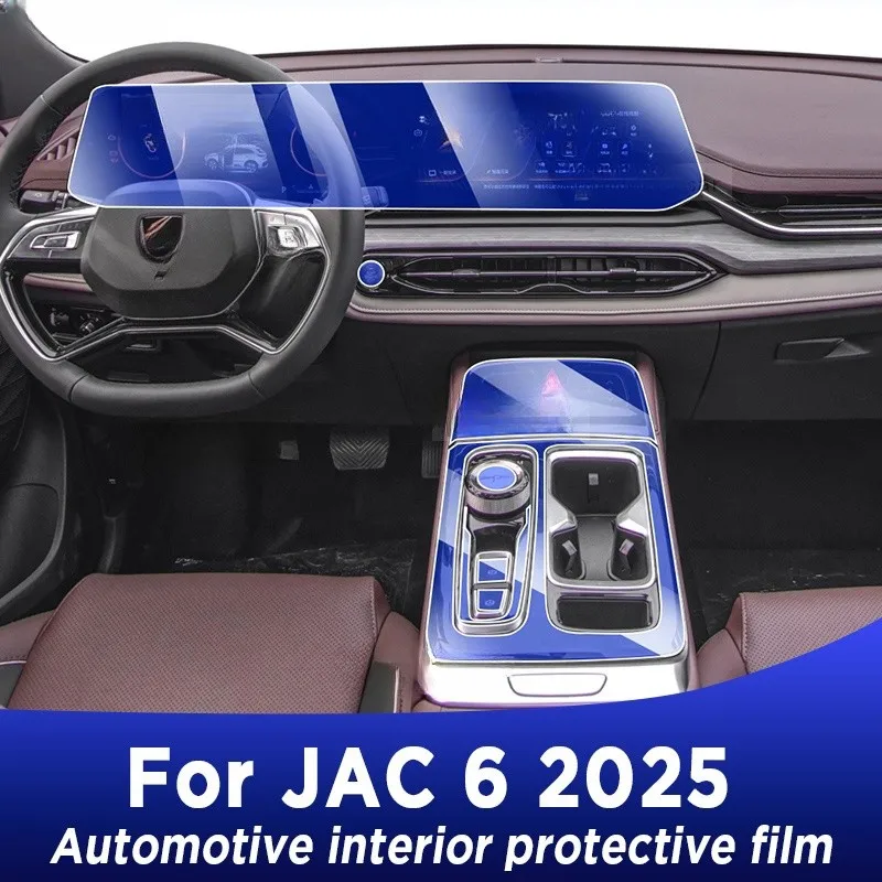 

For JAC 6 2025 Center Console Gear Panel Screen TPU Car Interior Protective Film Anti-Scratch Repair Sticker