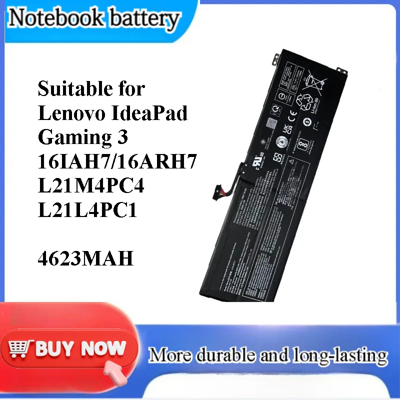 for Lenovo IdeaPad Gaming 3 16IAH7 16ARH7 L21M4PC4 L21L4PC1 Replacement Laptop Battery