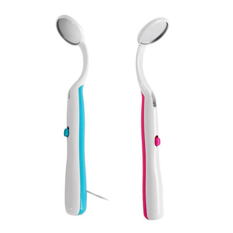 

2 Pcs Led Light Teeth Oral Mirror Super Bright Mouth Mirror Illuminated Tooth Care Tool Oral Hygiene Machine Pink & Blue