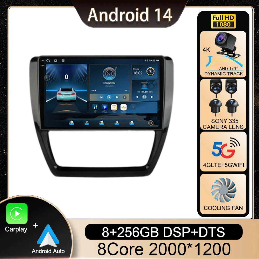 

Android 14 Carplay Auto Car Radio For Volkswagen VW Sagitar Jetta 6 Bora 2011-2018 2Din Multimedia Player Stereo DVD Head Unit