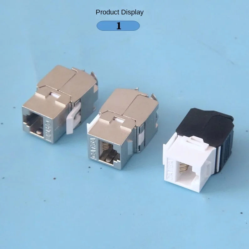 5 RJ45 Ethernet Keystone 180 derajat 10 Gigabit jack klip dengan pukulan Gratis modul dinding plug, CAT.6A dan CAT.7